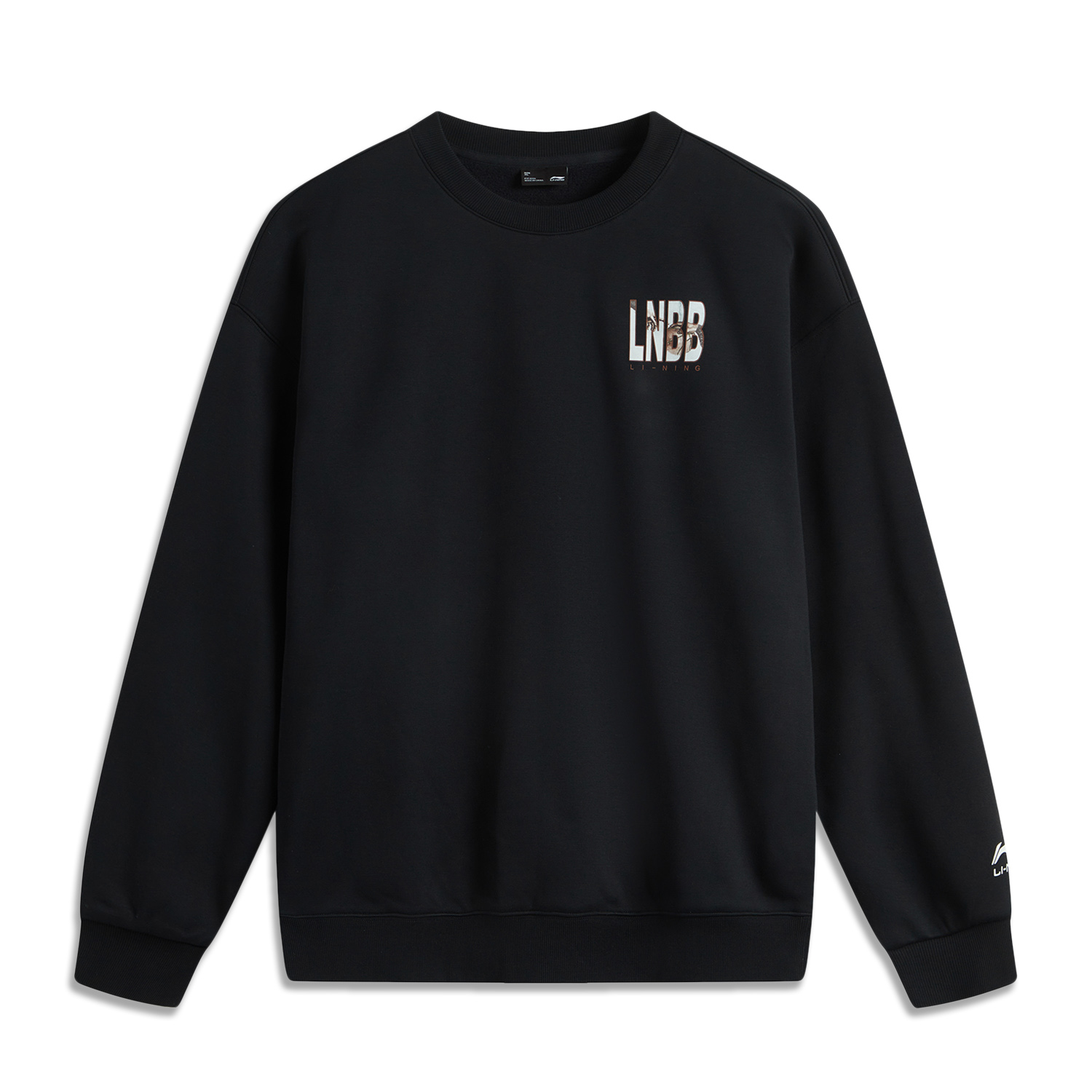Li-Ning Infrared Thermal Antibacterial Loose Pullover Sweatshirt - Black AWDUB63-2