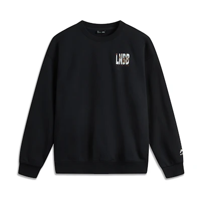 Li-Ning Infrared Thermal Antibacterial Loose Pullover Sweatshirt - Black AWDUB63-2
