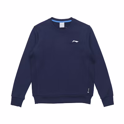 Li-Ning Ink Blue Sports Casual Crewneck Pullover Sweatshirt AWDR571-2