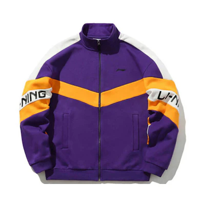Li-Ning Iron Blue Purple Fleece Jacket Unisex Casual High-Collar AWDPA41-12