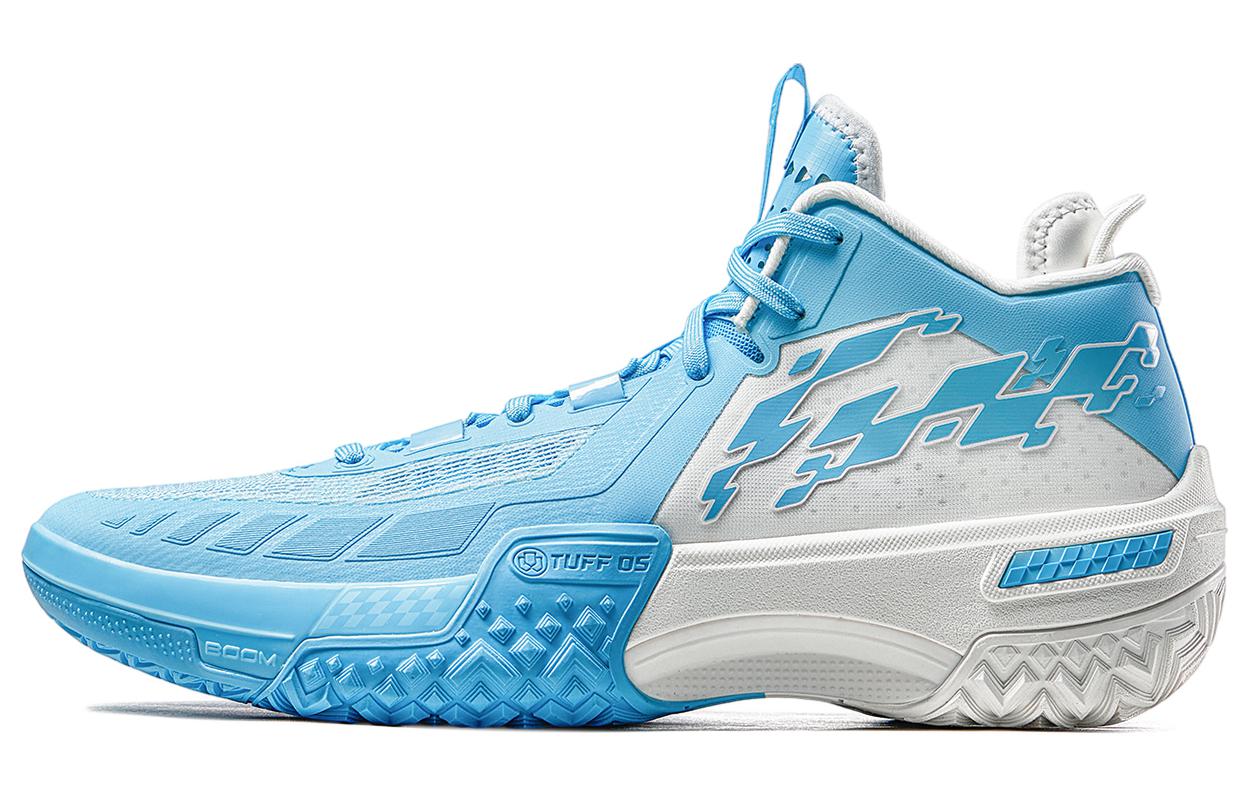 Buy LiNing李寧 桀驁 浪花 䨻 高耐磨 減震防滑輕便回彈 高筒 外場實戰籃球鞋 男款 藍白