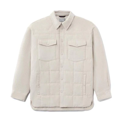 Li-Ning Khaki Corduroy Single-Breasted Long-Sleeve Jacket for Men AFMR491-2