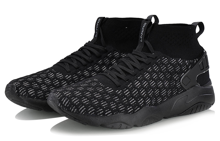 Lookbook LiNing李寧 一體編織襪套跑步鞋 黑色