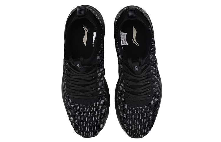 Shop LiNing李寧 一體編織襪套跑步鞋 黑色