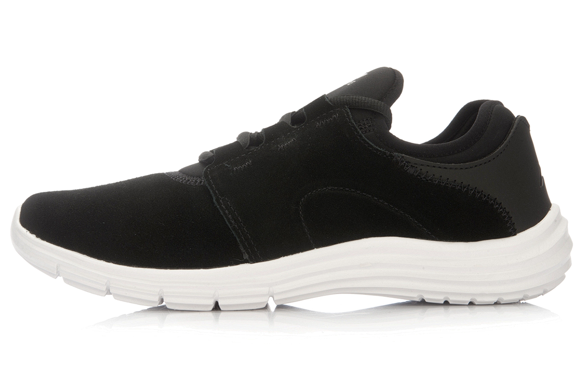 Li-Ning Leather Lightweight Low-Top Running Shoe 'Black White' ARBL069-1