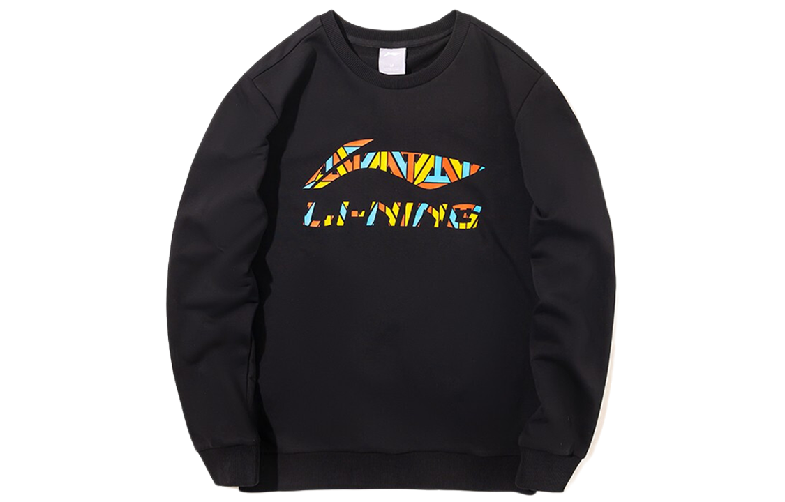 Li-Ning Letter Logo Pullover Sweatshirt Unisex - Black AWDRH77-1