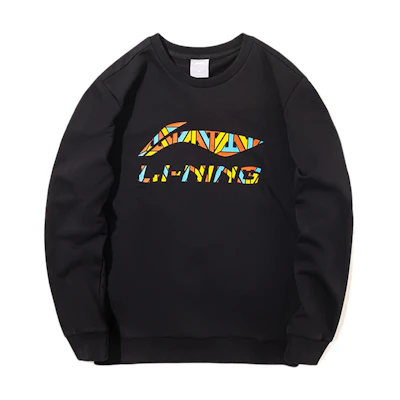Li-Ning Letter Logo Pullover Sweatshirt Unisex - Black AWDRH77-1