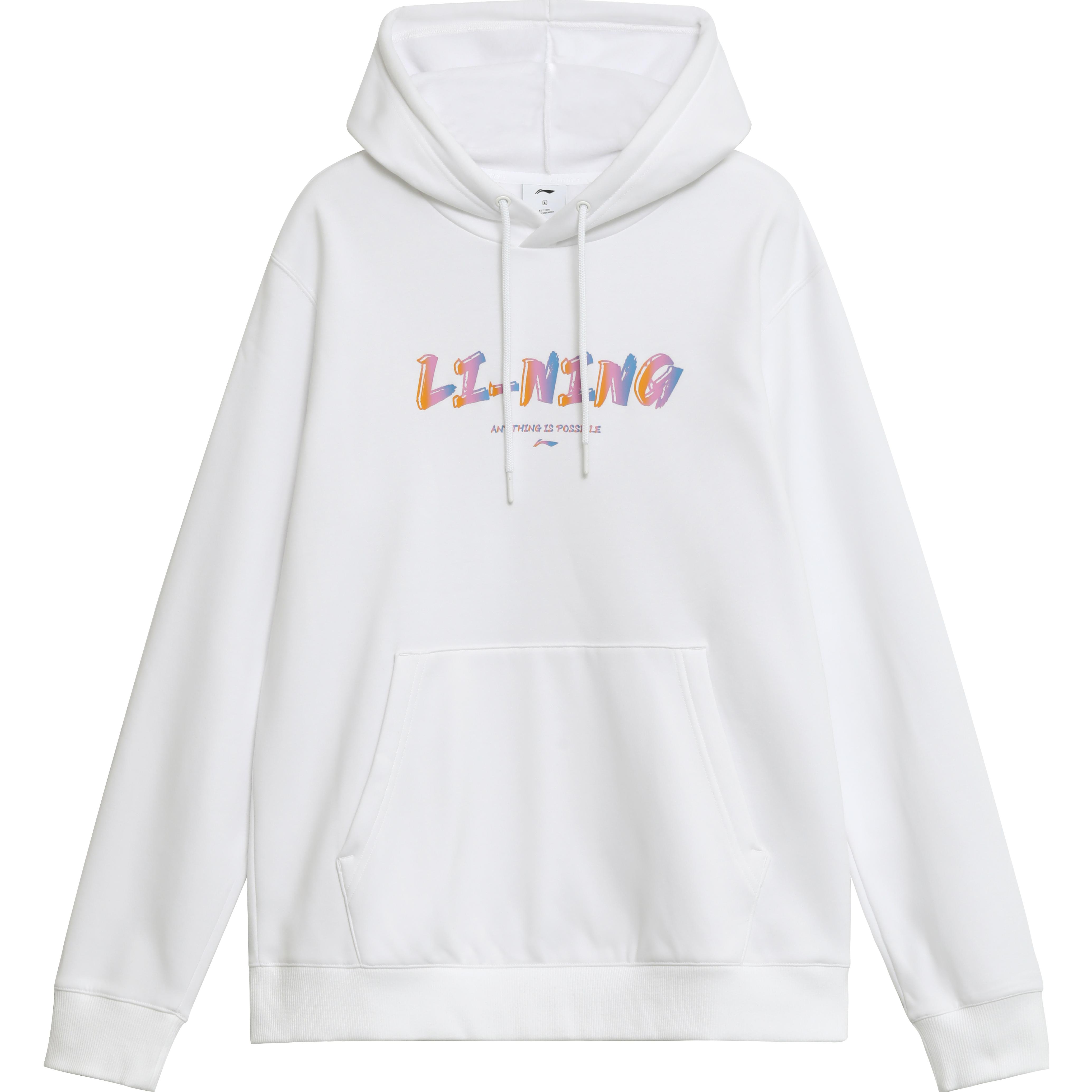 Li-Ning Letter Logo White Knit Sweatshirt Unisex Casual Sportswear AWDTE01-2