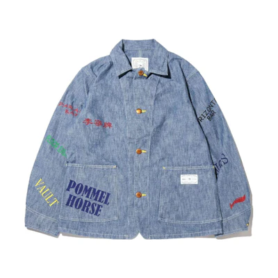 Li-Ning Letter Print Denim Jacket Unisex Blue LNVL20H1001-2