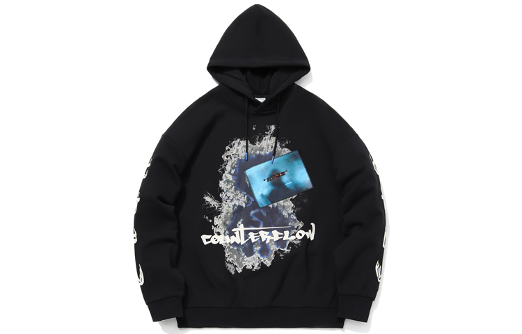 Li-Ning Letter Print Pullover Hoodie New Standard Black AWDQC61-1