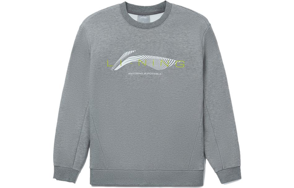 Li-Ning Lifestyle Fleece Logo Crewneck Sweatshirt Unisex Gray AWDRC25-3