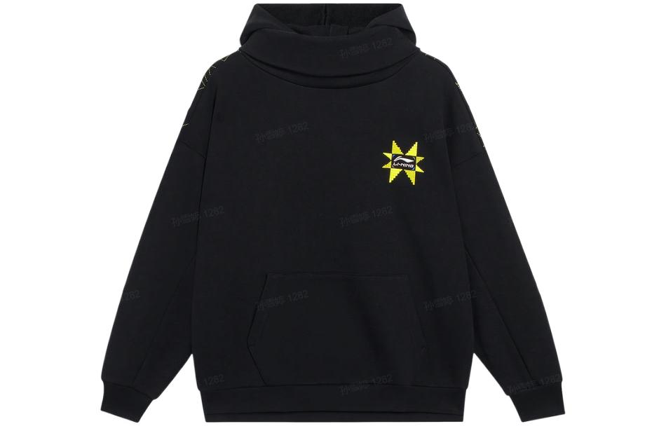Li-Ning Lifestyle Geometric Logo Embroidered Pullover Sweatshirt Black Unisex AWDSD07-2