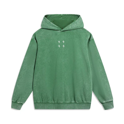 Li-Ning Lifestyle Hoodie Back Letter Print Pullover Unisex - Cool Pine Green AWDT383-1