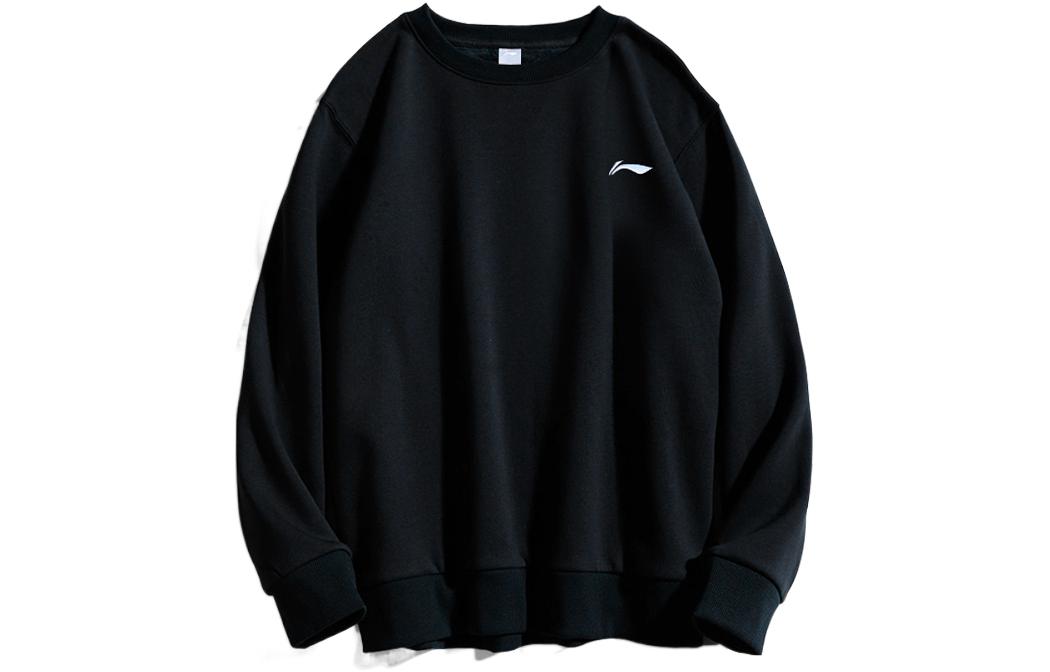 Li-Ning Lifestyle Logo Print Crewneck Sweatshirt Unisex Black AWDS123-1