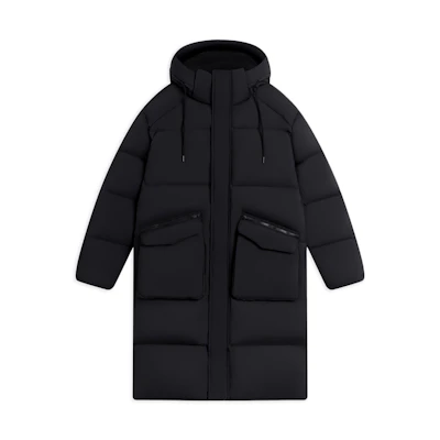 Li-Ning Lifestyle Long Hooded Down Jacket Unisex Casual Solid Color. AYMS373-2