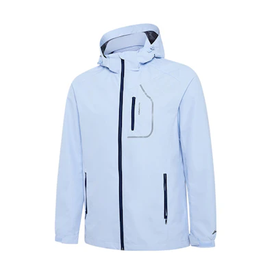 Li-Ning Light Blue Letter Print Zip-Up Hoodie Jacket AFDR861-2