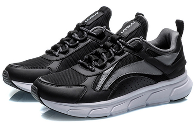Lookbook Li-Ning Light Weight Sport Shoes 'Black Grey' ARBQ037-2