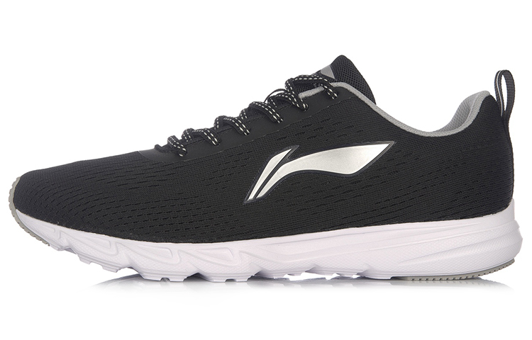 Li-Ning Lightweight Knit Running Shoes 'Black White' ARBM041-3