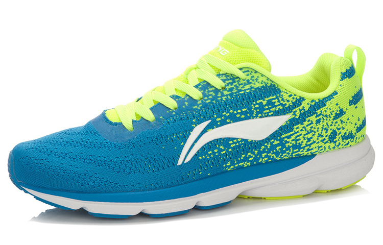 Order Li-Ning Lichtgewicht Gebreide Hardloopschoenen ''Blauw Groen'' ARBL079-3