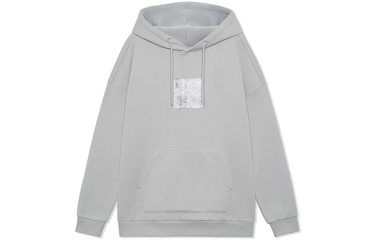 Li-Ning Lingzhi Loose Fit Hoodie with Solid Logo - Unisex Gray AWDRF47-3