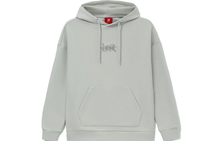 Li-Ning Lingzhi Series Logo Graphic Hoodie Unisex - Gray AWDRF51-4