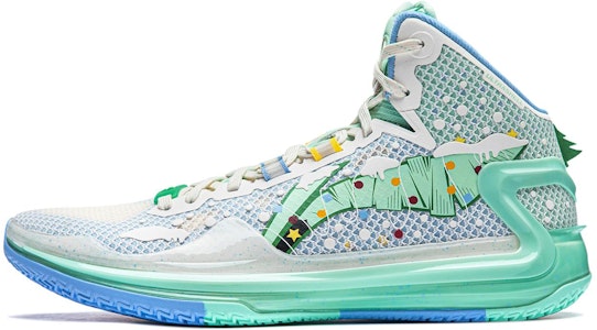 李宁 利刃4 圣诞節 高回彈 䨻 耐久透氣 情侶同款 減震防滑 中幫 專業實戰籃球鞋 白藍綠 Buy 李宁 利刃4 圣诞節 高回彈 䨻 耐久透氣 情侶同款 減震防滑 中幫 專業實戰籃球鞋 白藍綠