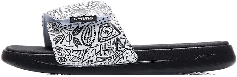 李宁 LN 拖鞋 '白黑涂鸦' AGAR009-2 Buy 李宁 LN 拖鞋 '白黑涂鸦' AGAR009-2