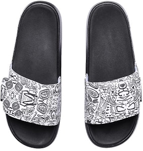 李宁 LN 拖鞋 '白黑涂鸦' AGAR009-2 Shop 李宁 LN 拖鞋 '白黑涂鸦' AGAR009-2