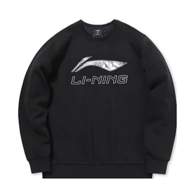 Li-Ning Logo Camouflage Print Crewneck Sweatshirt Black AWDT613-1