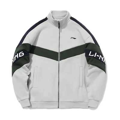 Li-Ning Logo Casual Stand Collar Sports Jacket Unisex Micro Crystal Gray AWDPA41-10