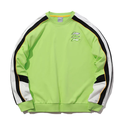Li-Ning Logo Colorblock Crewneck Sweatshirt Unisex Green AWDQ262-2