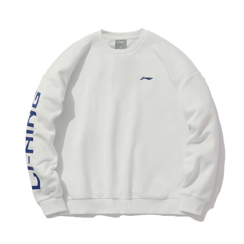 Li-Ning Logo Crewneck Pullover Fleece Sweatshirt Unisex Casual Wear YWDT533-1