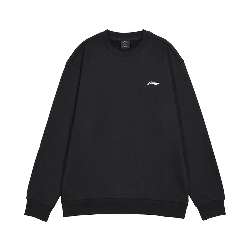 Li-Ning Logo Crewneck Sweatshirt Black Casual Autumn Wear AWDTC69-1