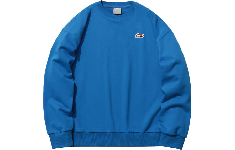 Li-Ning Logo Embroidered Pullover Casual Sweatshirt Deep Space Blue - AWDR575-4
