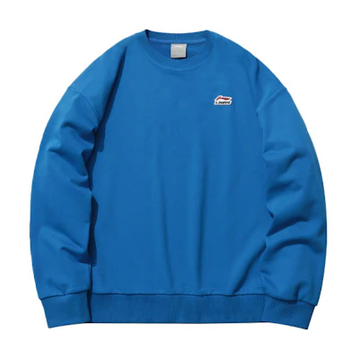 Li-Ning Logo Embroidered Pullover Casual Sweatshirt Deep Space Blue - AWDR575-4
