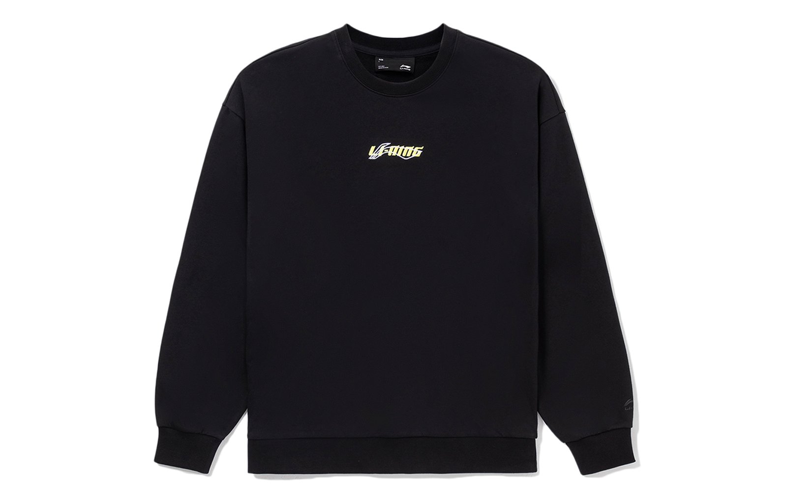 Li-Ning Logo Embroidered Pullover Sweatshirt Unisex Black AWDS587-1