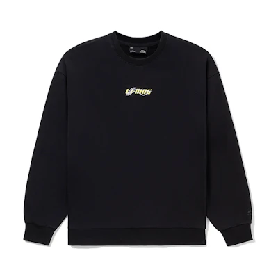 Li-Ning Logo Embroidered Pullover Sweatshirt Unisex Black AWDS587-1