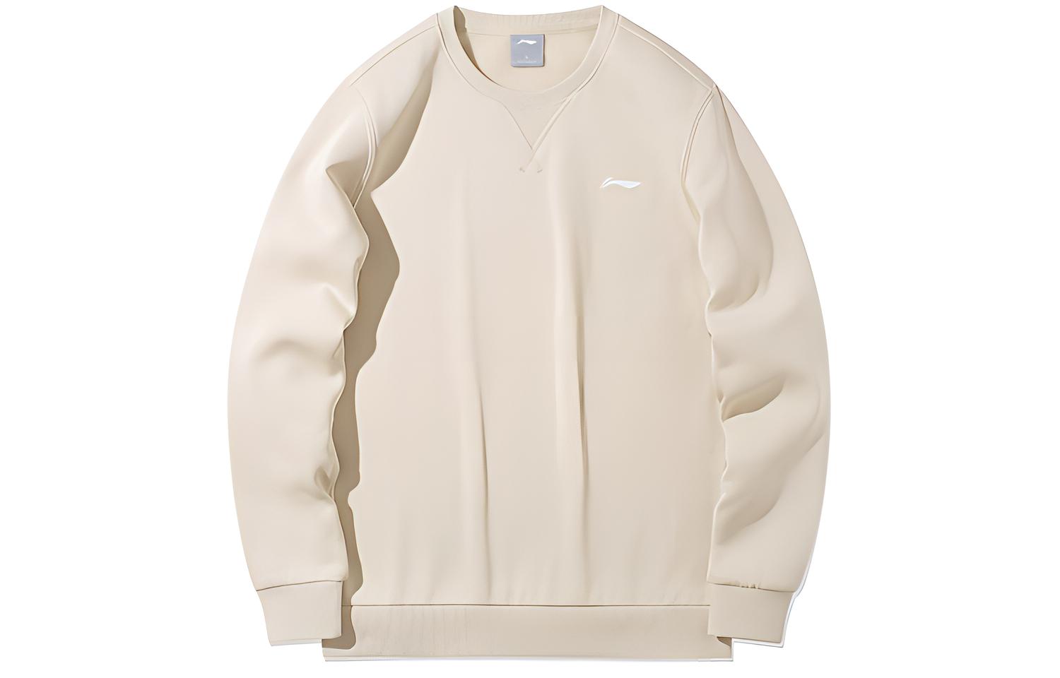 Li-Ning Logo Fleece Pullover Crewneck Sweatshirt Men’s - Oyster Gray AWDPD19-8