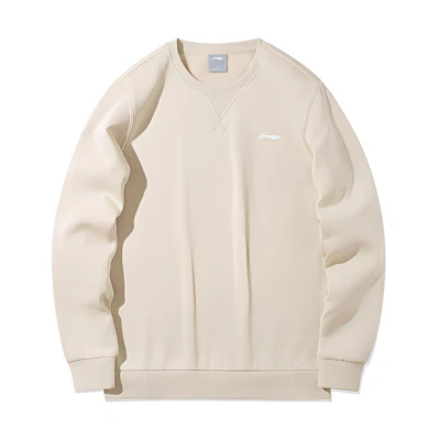 Li-Ning Logo Fleece Pullover Crewneck Sweatshirt Men’s - Oyster Gray AWDPD19-8
