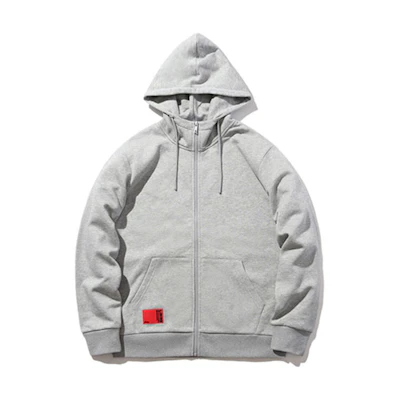 Li-Ning Logo Fleece Warm Hoodie Jacket Unisex - Light Gray Fashion Series AWDPD23-8
