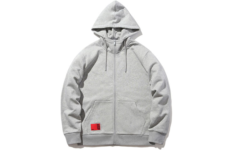 Order Sudadera Chaqueta Unisex Li-Ning Logo Fleece Caliente - Gris Claro Moda AWDPD23-8