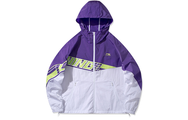 Li-Ning Logo Graphic Colorblock Hoodie Jacket Bright Lotus Purple AFDQ217-2