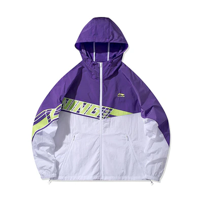 Li-Ning Logo Graphic Colorblock Hoodie Jacket Bright Lotus Purple AFDQ217-2