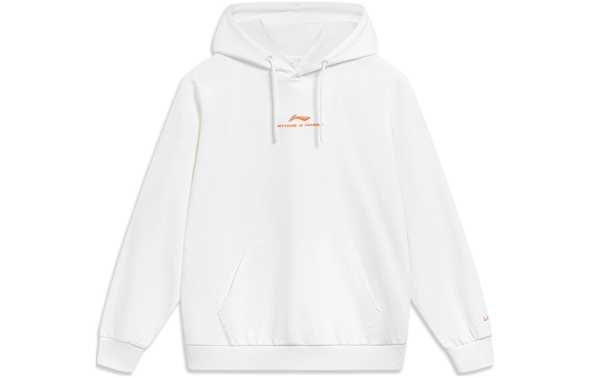 Li-Ning Logo Hoodie Pullover Unisex Off-White - Sports Life Series AWDT597-6