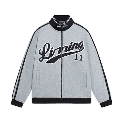 Li-Ning Logo Patch Colorblock High-Neck Sweatshirt Grey - Casual Series AWDSG85-5