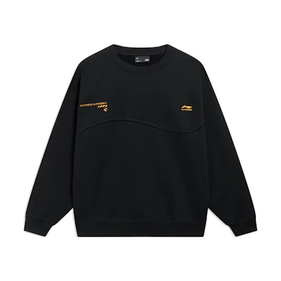 Li-Ning Logo Print Breathable Casual Pullover Sweatshirt Black AWDT181-2