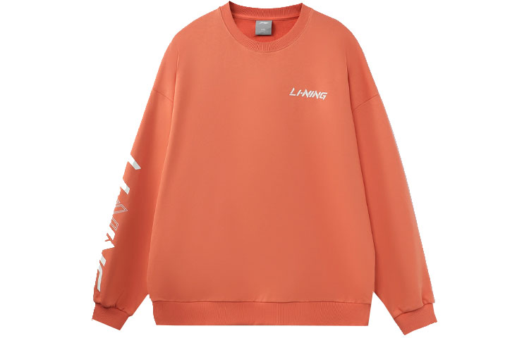 Li-Ning Logo Print Crewneck Sweatshirt Brick Red - Sports Lifestyle Series AWDRB77-6