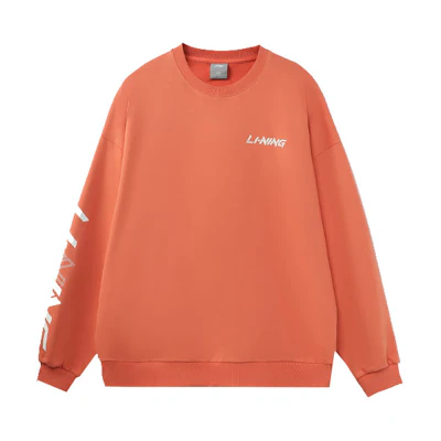 Li-Ning Logo Print Crewneck Sweatshirt Brick Red - Sports Lifestyle Series AWDRB77-6