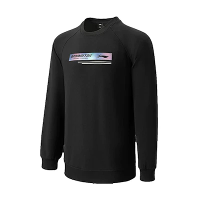 Li-Ning Logo Print Crewneck Sweatshirt Unisex Black - Badminton Series AWDT841-2