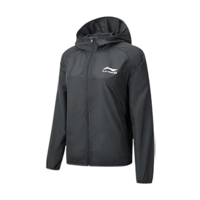Li-Ning Logo Print Hoodie Jacket Unisex Black YFDT135-3